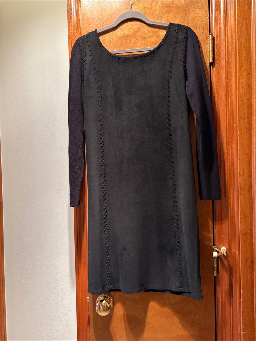 INC International Concepts Black Long-Sleeve Shift Dress